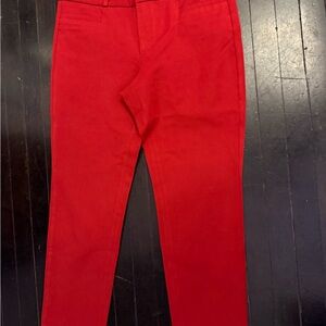 Banana Republic Red Sloan Pants Slim Fit Ankle Trousers Workwear Chic (Size 8)